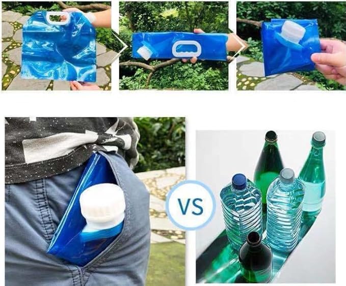 Collapsible Water Storage Container Bag, Portable Camping and Emergency Water Jug with Spout for Hydration, Outdoors, and Disaster Preparedness (10L)