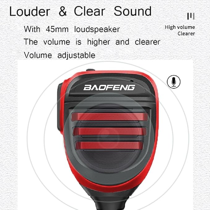 BAOFENG UV-9RPlus Ham Radio Mic SQ26W SQ27K IP57 Waterproof Remote Shoulder Mic Handheld for GMRS Two Way Radio UV-9RPRO UV-9G UV-XR