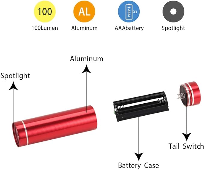KunHe Pack 60 Small Mini Flashlight Bulk Flashlights Aluminum LED Handheld Flash Light with Batteries Cheap Flashlights for Kids Camping Party Favors Halloween Christmas Gift Socking Stuffers