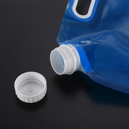 PATIKIL 2.6 Gallon Collapsible Water Container Bag with Spigot, 3 Pack PE Folding Water Jug Carrier for Camping, Hiking, Emergency Water Storage, Blue