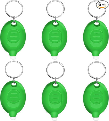 Mini LED Green Light Keychain Flashlight, Small Keychain Flashlight 12 Lumen Portable Pocket Flashlight, Ultra Bright Micro LED Flashlight Green Light Flashlight with Green Shell (6PCS)