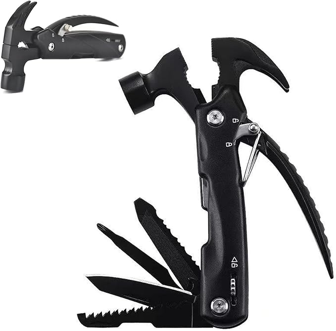 12 in 1 Hammer Multitool Dad Gifts, Father's Day Gifts for Dad, Birthday Gifts for Men, Him, Grandpa, Camping Essentials Camping Gear Tools for Men