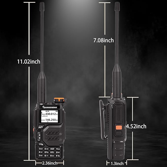 2 Packs Quansheng UV-K5 Radio USB-C Charging Dual Band Two Way Radio Long Range for Adult 5W Long Range Handheld Radio NOAA Scrambler/DTMF One Key Copy with 771 Antenna