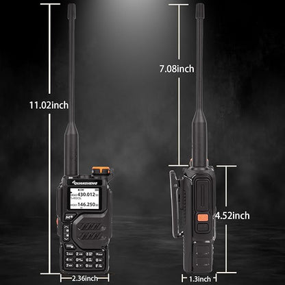 2 Packs Quansheng UV-K5 Radio USB-C Charging Dual Band Two Way Radio Long Range for Adult 5W Long Range Handheld Radio NOAA Scrambler/DTMF One Key Copy with 771 Antenna