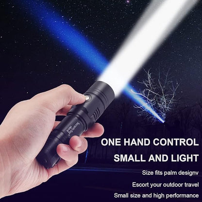 USB Rechargeable Flashlight, 1060 Lumens 7 Modes Waterproof Compact EDC Torch with Micro-USB Cable, Powered by CR123A Battery(Battery Not Included)