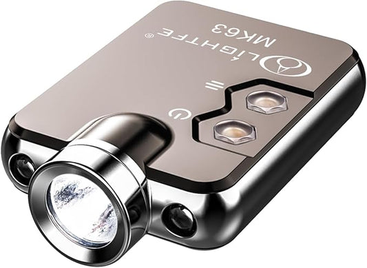 LIGHTFE Key-Chain Flashlight MK63 3 in 1 uv Light+Glare White Light+red Light for EDC Flashlight, Camping Flashlight, Emergency Light Designs to Max. 300LM Brightness, 3 Colors LED Lamp(Grey)