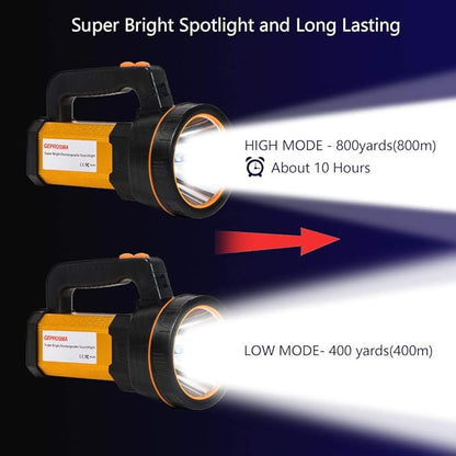 Powerful Led Flashlight High Lumens Rechargeable, Super Bright Handheld Spotlight Flashlight Large Ultra Long Lasting Portable High Power Big Searchlight