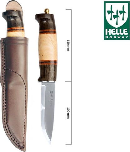 HELLE Knives - Harding - Fixed Blade - Classic Knife - Birch Wood Handle - H3LS Stainless Steel - Made in Norway