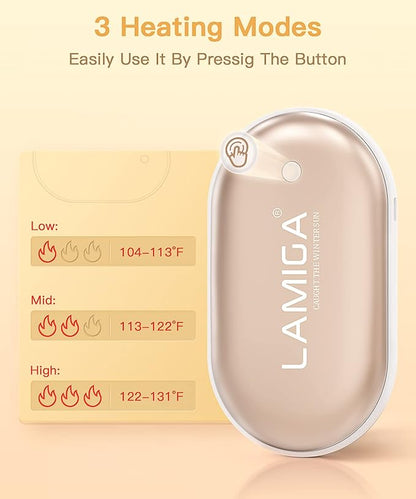 Hand Warmers Rechargeable,Electric Hand Warmer Reusable,5200mAh Portable Powerbank,Hot Hand Pocket Heater for Outdoor Camping and Hunting,The Best Gift for Winter.