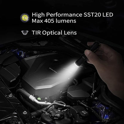 ThruNite Archer 405 Lumen EDC Flashlight with Tail Switch, USB C Rechargeable Little Pocket LED Flashlight for Camping, Outdoor, and Emergency - Cool White