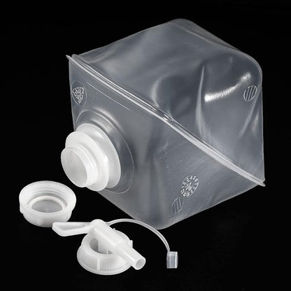 MECCANIXITY Collapsible Water Container 2L 0.53 Gallon Portable Storage Carrier Cube Jug with Spigot Sealing Cap for Outdoor Hiking Camping Boating Swimming