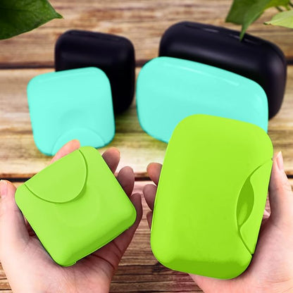 2 Pcs Plastic Soap Case Holder Container Box Home Outdoor Hiking Camping Travel Light Green