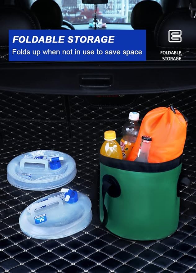 2 Pack 1.32/2.64/3.96 Gallon Collapsible Water Container, Water Storage Containers BPA Free, Camping Cooking Carrier Jug for Water Pack for Hiking & Emergency Water Pouches