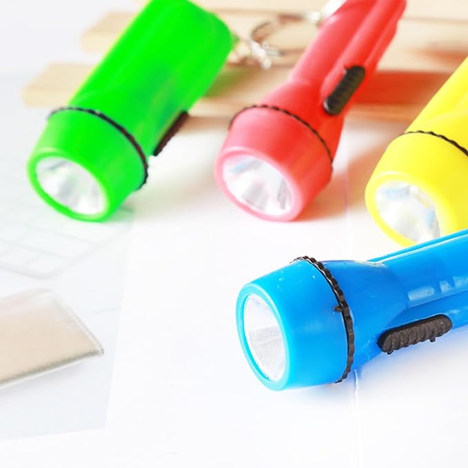 Winbar Mini Flashlight Keychain, 24PCS Bulk Assorted Colors Toy Flashlight for Hiking Camping Party for Kids Night Reading Party Camping Emergency and Hunting