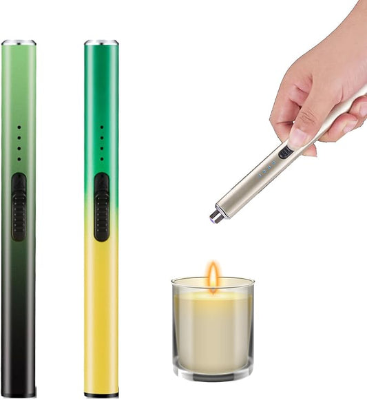 2 Pack Electric Lighters for Candle,Arc Candle Lighter with USB Charging,Flameless Windproof,Aromatherapy,Candles,BBQ,Kitchen,Camping,Gifts for Women, Mom, Thanksgiving, Christmas. (Gradient Green)