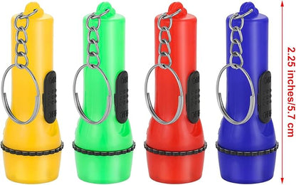 Hortsun 100 Pieces Mini Flashlight Keychain Assorted Colors Mini LED Flashlight LED Keychain for Hiking Camping Party Favors