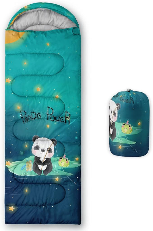 Kids Sleeping Bag for Boys Girls,Rocket Astronaut Moon Print-Lightweight Warm Portable Outdoor Indoor-Waterproof Cold Weather Resistant Sleeping Bag for Camping Hiking
