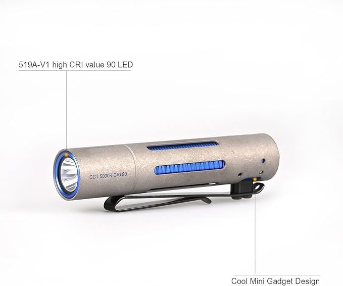 ACEBEAM Rider RX 700 High Lumens LED Flashlight Rechargeable, Pocket EDC AA Flashlight with Clip, Super Bright Small Mini Flash Light, 519A-V1 LED 90+ High CRI Flashlight for Camping, Emergency, Home
