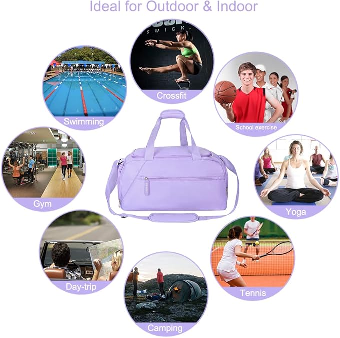 ROTOT Gym Duffel Bag, Gym Bag with Waterproof Shoe Pouch, Weekend Travel Bag with a Water-resistant Insulated Pocket