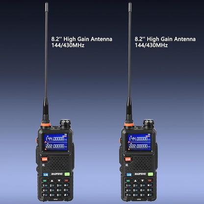 Ham Radio Handheld Baofeng Radio 5RM Upgraded of UV-5R High Power Long Range Walkie Talkies for Adults Multi-Band Two Way Radio NOAA Weather Copy Frequency USB C Charger 999CH Outdoor Hiking Camping