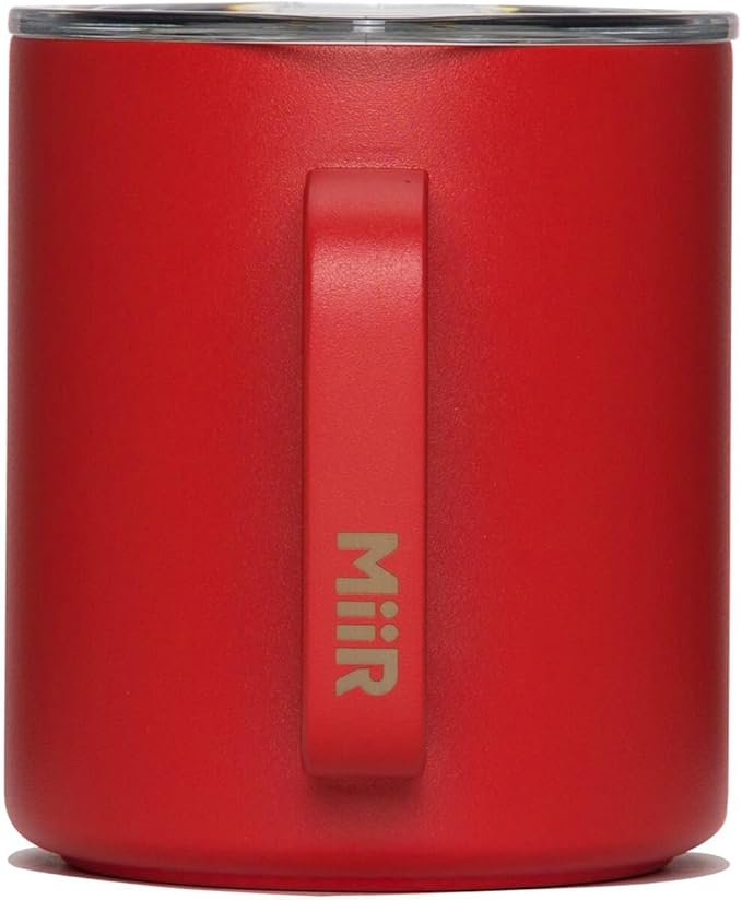 MiiR, Camp Cup, Vacuum Insulated, Splash Proof Press-Fit Slide Lid, Stainless Steel Construction, Canyon Red, 12 Oz