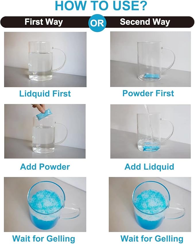 Self-Dissolving Pods Urine Packs Turn to Disposable Gel 20 Pack Portable Toilet Absorbent Gel, Urine Absorber Chemicals Degradable