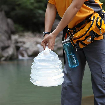 AceCamp Accordion Jerrycans, Collapsible Water Container, Drinking Water Carrier Jug with Spigot, Food Grade PET, Camping, Hiking, Backpacking, Outdoor, Flat Convenient Storage (8 Liter)