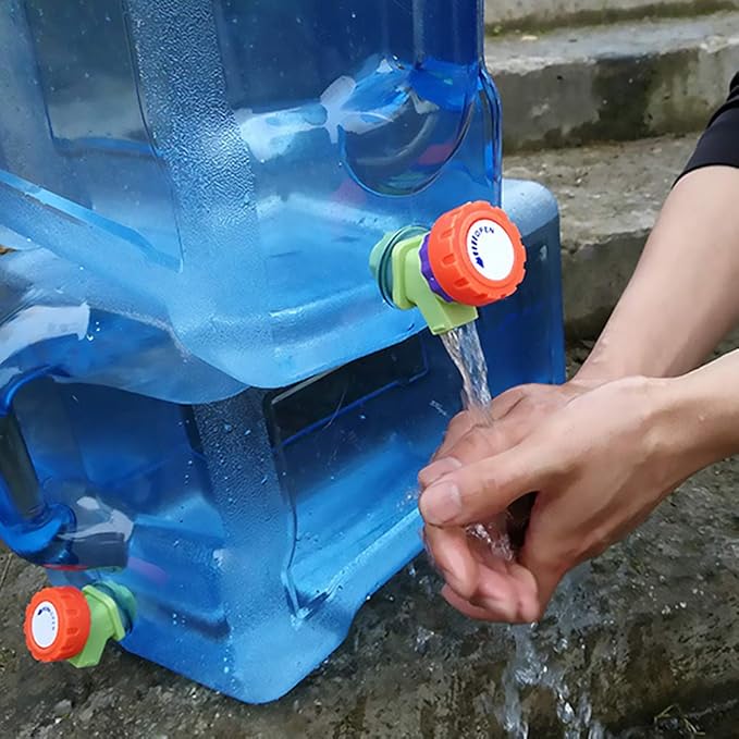 Water Storage Containers, Camping Water Container, Portable Water Tank with Faucet Camping Bucket with Tap Water Jug with Spigot BPA Free Emergency Water Storage for Outdoor Camping Hiking