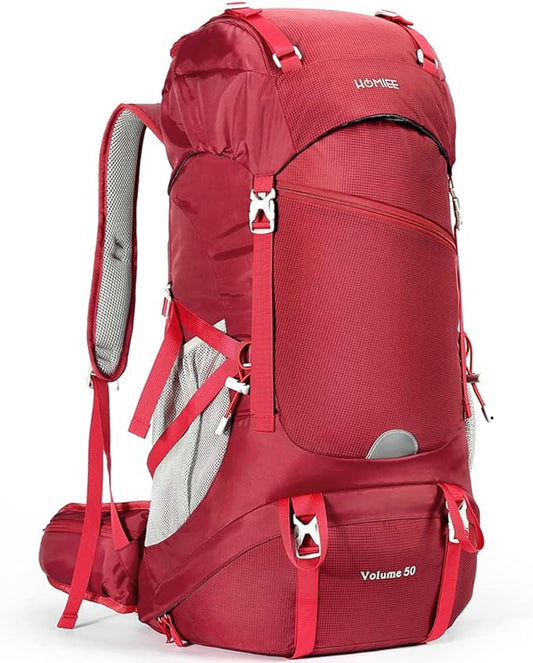 HOMIEE 50L Hiking Backpack Travel Bag Waterproof Camping Backpack with Rain Cover Lightweight Backpacking Backpack Rucksack