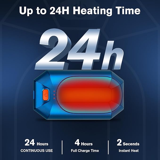 2 Pack 𝐇𝐚𝐧𝐝 𝐖𝐚𝐫𝐦𝐞𝐫𝐬 Rechargeable,Portable Electric Hand Warmers Reusable,USB Handwarmers,Outdoor/Indoor/Working/Studying/Camping/Hunting/Golf/Pain Relief/Game/Warm Gifts for Men Women Kids