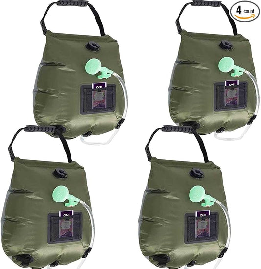 SYITCUN Camping Shower Bag 5 Gallon,1/2/4 Pack Portable Solar Shower Bag,Camping Shower Kit with Hose,On-Off Switchable Head for Beach,Swimming,Travel,Hiking