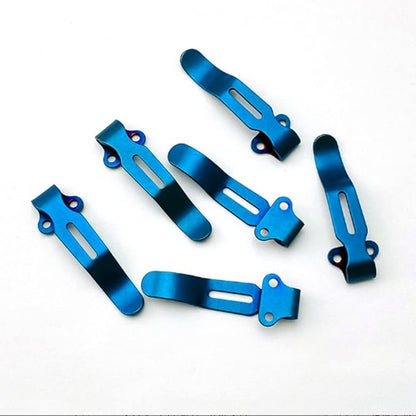 1x Blue Deep Carry Pocket Clips Stainless Steel Attachments +Titanium Screws Pivot Set for Benchmade 535 Knife Make Your Knife Turn Blue All Over