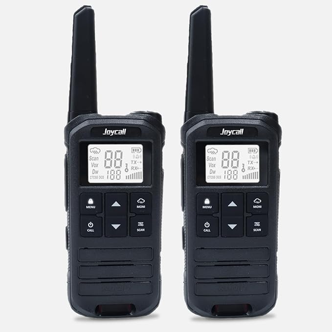Long Range Walkie Talkies for Adult with NOAA Weather Alert Portable Walkie Talkies Rechargeable 22 Modifiable FRS Two Way Radios with Charger Cable &1400mAh Li-ion Battery (Black)
