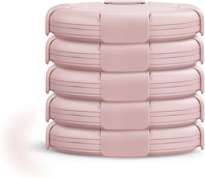 STOJO Collapsible Bowl 5 Set - Carnation, 36oz - Reusable Silicone Bowl for Hot and Cold Food - Perfect for Travel, Meal Prep, To-Go Lunch, Camping & Hiking - Microwave & Dishwasher Safe