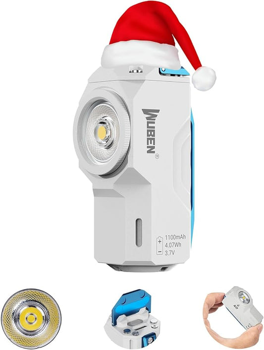 WUBEN X0 Rechargeable Mini Flashlight with Magnet, 900 Lumens Pocket EDC Flashlights, 175° Floodlight Right Angle Flashlight, Super Bright Small LED Flashlights for Camping, Inspection, Repair