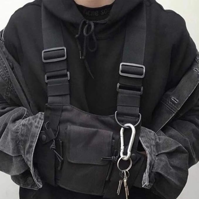 Chest Pack, Radio Chest Harness Chest Front Single Pack Pouch Holster Vest Rig for Motorola Midland Kenwood Baofeng Retevis Walkie Talkie,Functional Waist Packs for Men Women