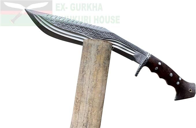 Genuine Kukri Double Edge Dragon Spine 12 inch Full Tang Khukuri - Handmade By Ex Army Khukuri House in Nepal.