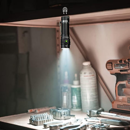 77outdoor EDC Small Rechargeable Flashlight, Sofirn SC18 1800 High Lumen Flashlight, Super Bright Pocket Light with Powerful SST-40 LED, Type C Charging Port，Magnetic Base Tail Cap and Diffuser