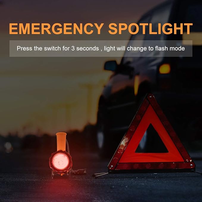 YIERBLUE Rechargeable Spotlight,Handheld rechargeable spotlight 18W waterproof Flashlight, Super Bright 100000 Lumens LED,10000mAh 20h Ultra-long Standby,Ideal Spotlight for Boating, Camping…
