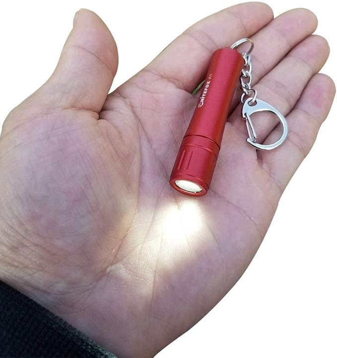 Bright Keychain flashlight K1,high bright 150 lumens,as small flashlight lantern candle camp lamp waterproof torch for EDC,reading,sleep,dog walking,camping,hiking (Red)