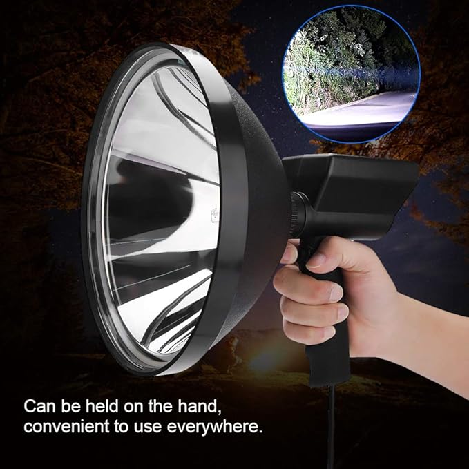 100W LED HID Handheld Spot Lights Xenon Hunting Flash Lights Torch Hunting Spot Light Work Spotlight Camping Fishing Boat Searchlight Outdoor Lighting
