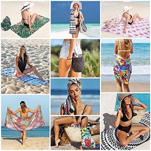 Green Palms Microfiber Sandproof Beach towel 36 x 72, Quick Dry Sand Free Thin Lightweight Compact, Extra Large Big Pool Travel Swim Towels Adult Accessories Cruise Essentials Necessities