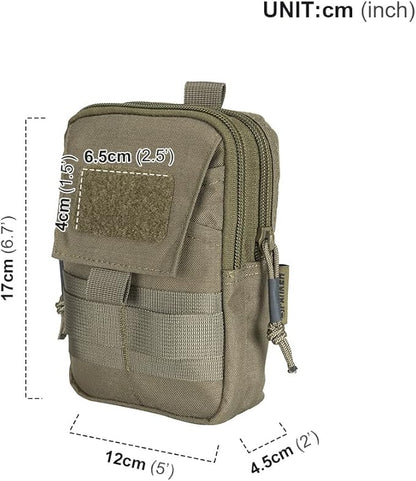 EXCELLENT ELITE SPANKER Tactical Molle EDC Pouch Nylon Belt Waist Bag Camping Hiking Organizer with Cellphone Holster for iPhone 12Pro 12 11ProMax XsMax XR XS X 8Plus 8 7 6 Samsung Galaxy Note 9 S9