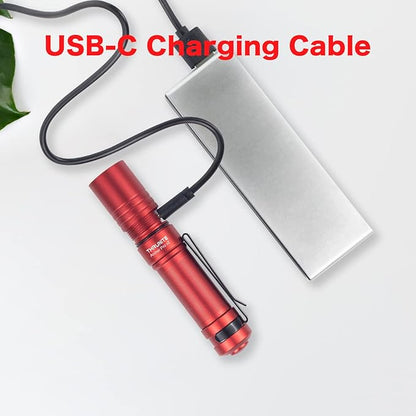 ThruNite Archer Pro V2 EDC Flashlight - 950 Lumens, USB-C Rechargeable, Tail Switch LED Penlight for Camping, Outdoor & Emergency - Cool White (Red)
