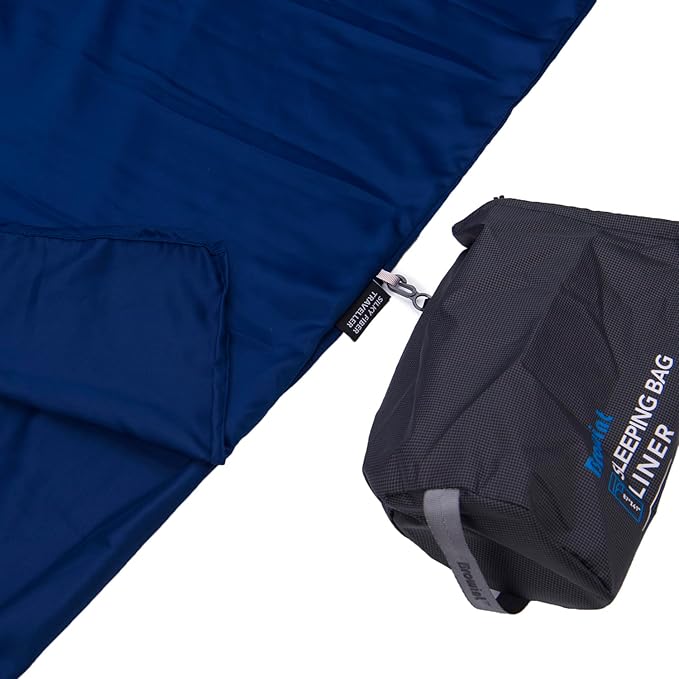 Browint Premium Sleeping Bag Liner with All Around Two-Way Zippers, 87"x41" Extra Wide Sleeping Sack for Hotel, Breathable Lightweight Travel Sheet, Multifunctional Bed Sheet for Camping, All Seasons