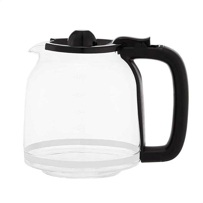 Amazon Basics Programmable Coffeemaker with Carafe and Reusable Filter, Stainless Steel, 12 Cups, Black