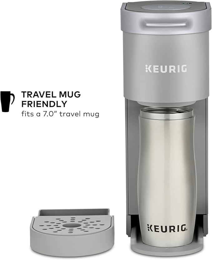 Keurig K-Mini Single Serve K-Cup Pod Coffee Maker, 6 to 12oz Brew size, with Cord Storage, Perfect for Small Spaces, Studio Gray