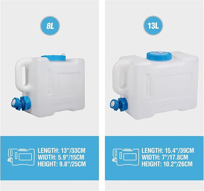 REDCAMP 2.1 Gallon Portable Water Container with Spigot, Water Storage Camp Water Jug for Camping Outdoor Hiking (8L)
