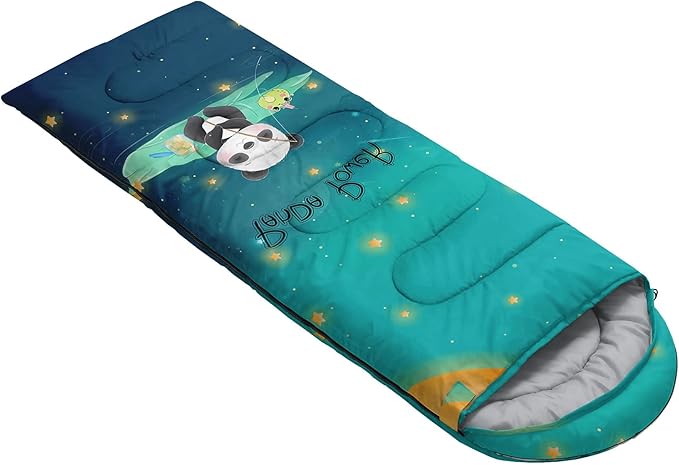 Kids Sleeping Bag for Boys Girls,Rocket Astronaut Moon Print-Lightweight Warm Portable Outdoor Indoor-Waterproof Cold Weather Resistant Sleeping Bag for Camping Hiking