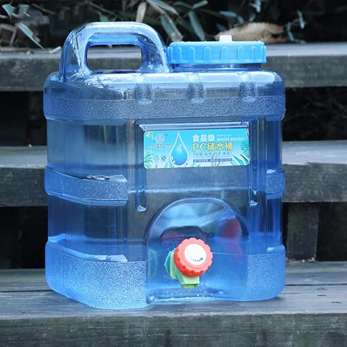 BESPORTBLE Water Container with Tap, 10L Portable Plastic Water Bucket Driving Water Tank Water Bottle Carrier for Outdoor Camping Travel Bucket Home Emergency Drinking Storage Kettle